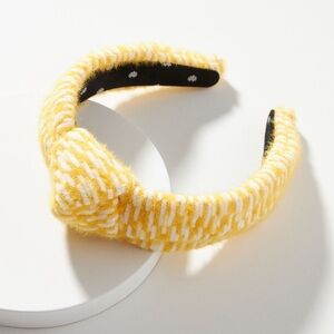 LELE SADOUGHI madison knotted fuzzy yellow headband